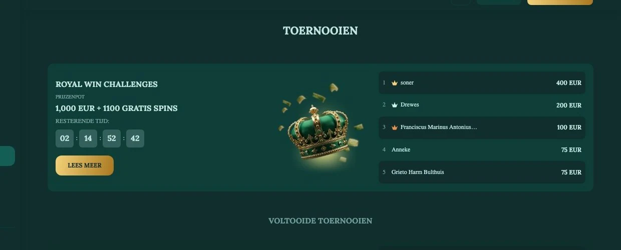 Royalen: toernooien